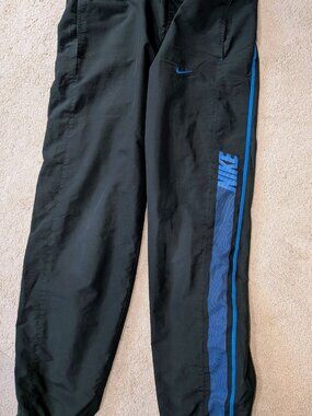 Nike Men's Track Pants, Size Medium, Black and Blue
